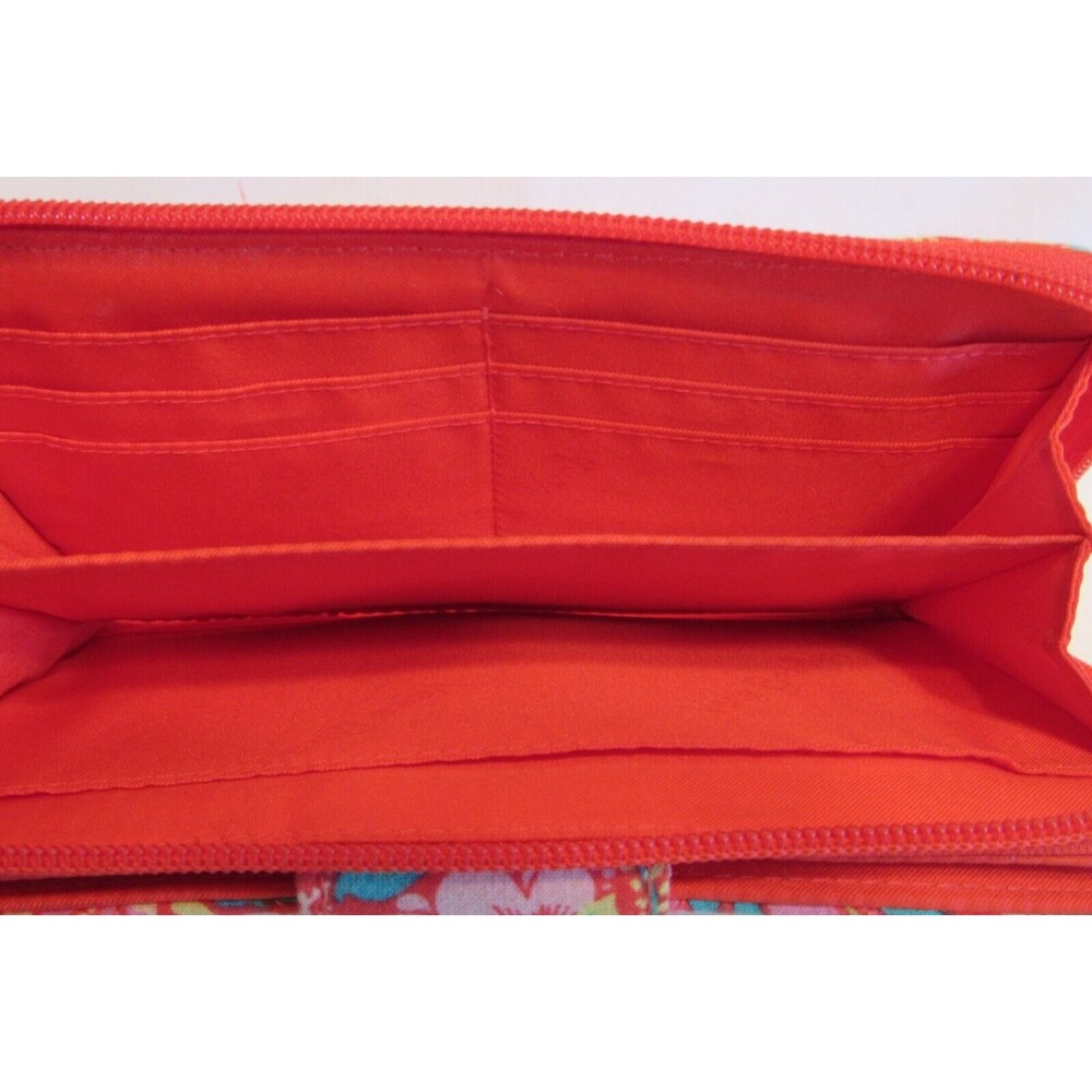 Vera Bradley Quilted Turn Lock and Zip Close Wallet Orange Paisley in Paradise - Picture 6 of 8